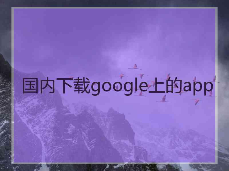 国内下载google上的app