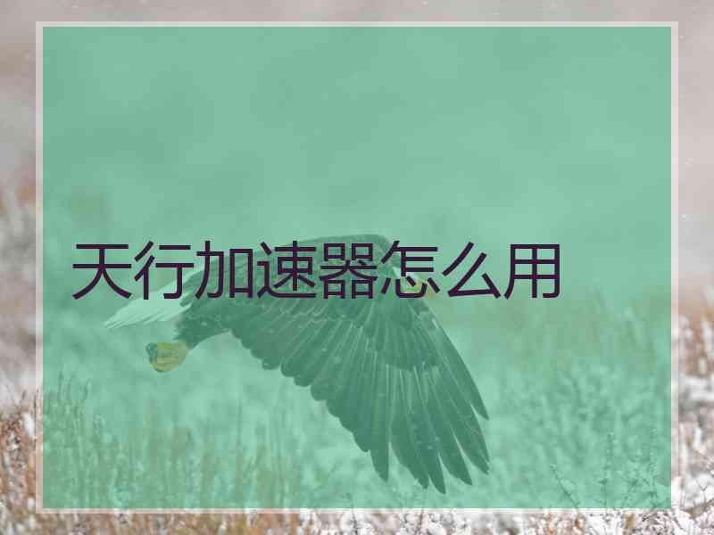 天行加速器怎么用