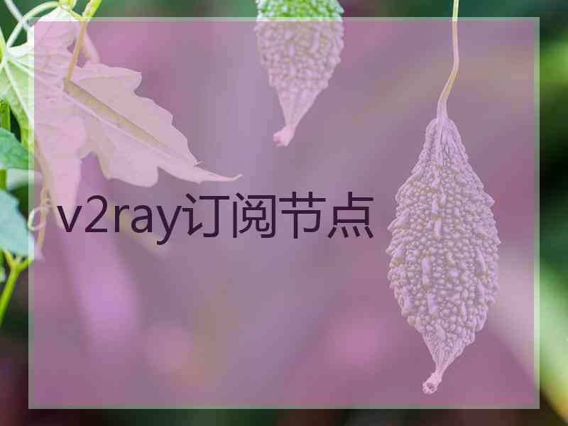 v2ray订阅节点