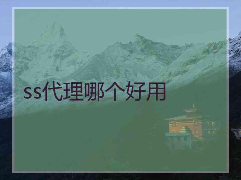 ss代理哪个好用