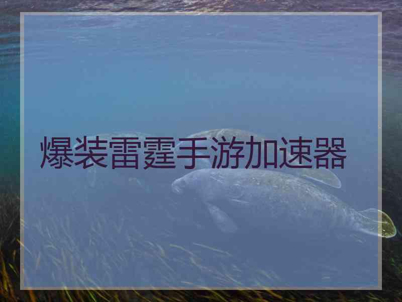 爆装雷霆手游加速器