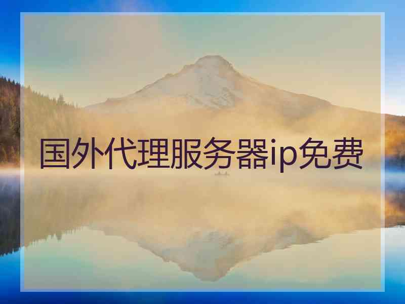 国外代理服务器ip免费