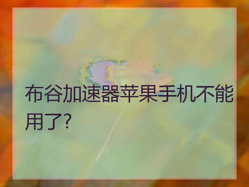 布谷加速器苹果手机不能用了?