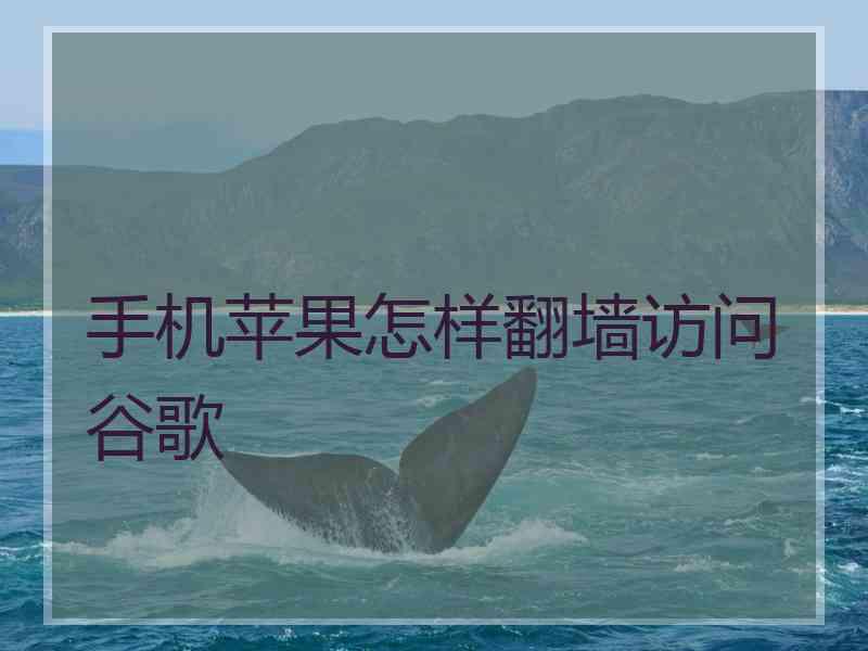 手机苹果怎样翻墙访问谷歌