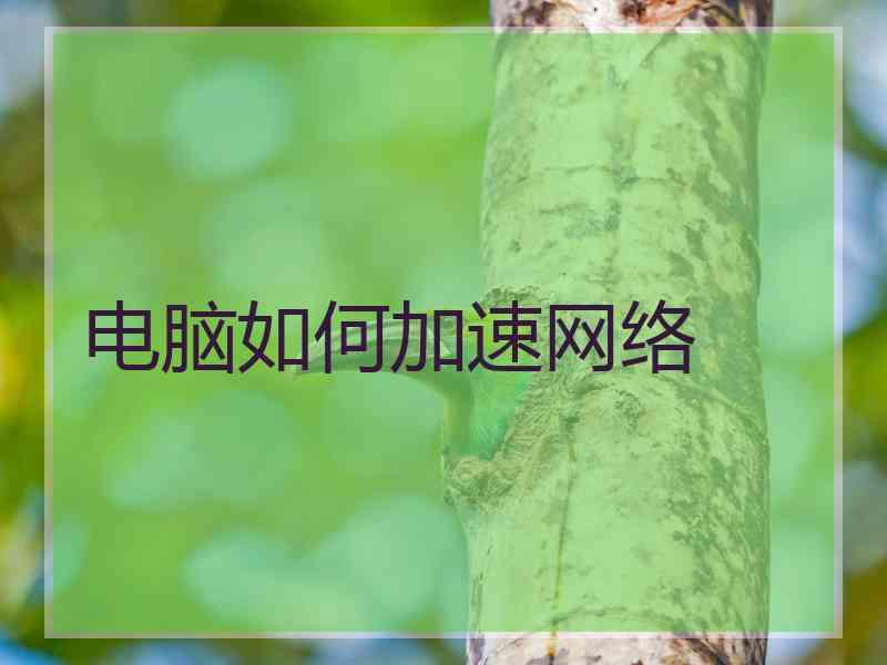 电脑如何加速网络