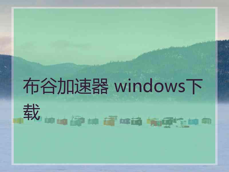 布谷加速器 windows下载