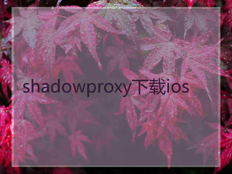 shadowproxy下载ios