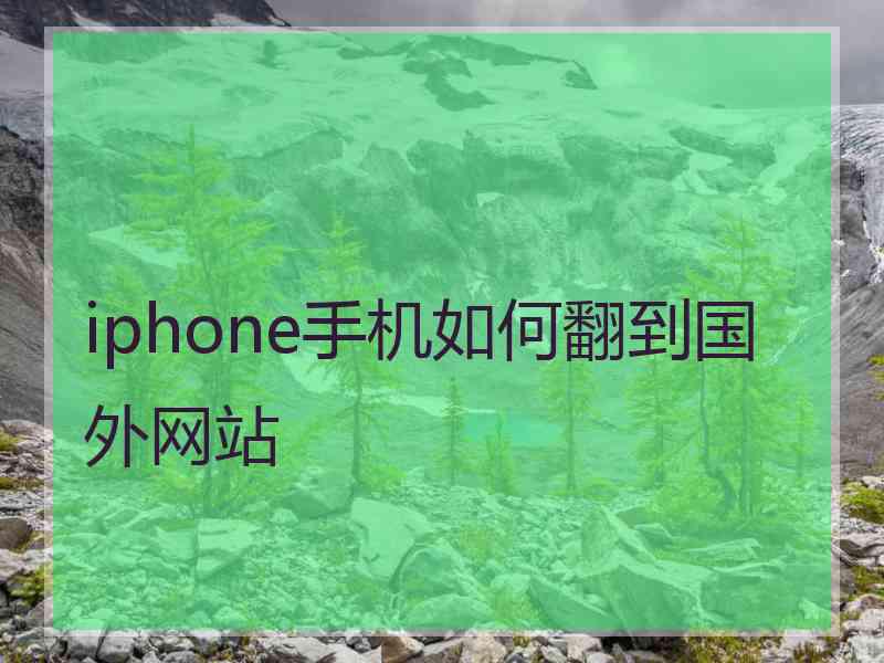iphone手机如何翻到国外网站